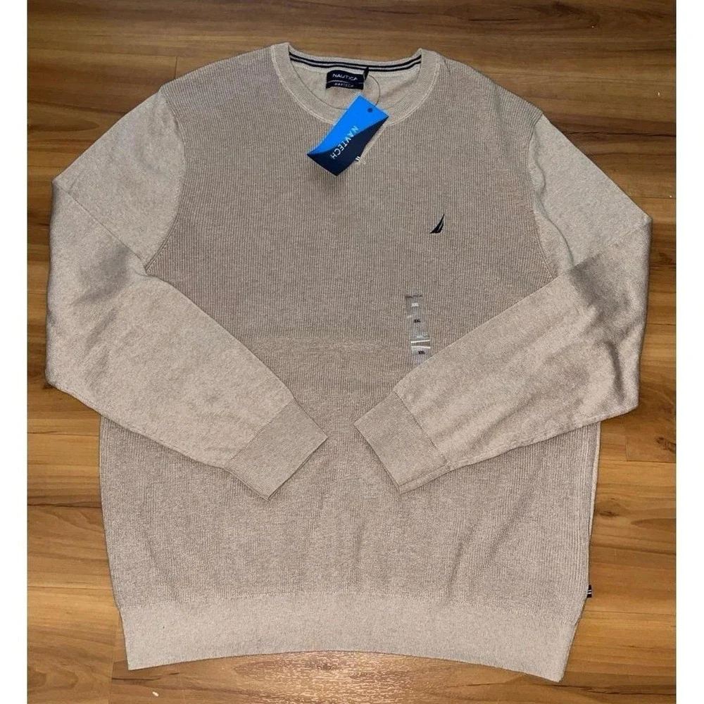 Mens NWT Nautica Navtech Cotton Blend Business Casual Stretch Pullover Sweater